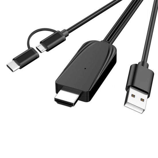 Universal HD On-screen Cable Typc-c Micro USB to HDMI Cable TV Projector On-screen Device For Huawei P30 P40 Pro S20+ Note 20 Universal HD On-screen Cable Typc-c Micro USB to HDMI Cable TV Projector On-screen Device For Huawei P30 P40 Pro S20+ Note 20