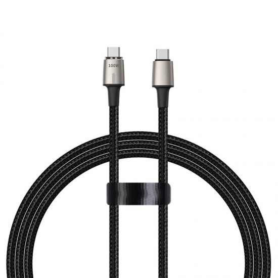 100W 5A Zinc Magnetic USB-C to USB-C PD 3.0 Cable Quick Charge Type-C Charging Data Cable Sync Cord For Smart Phones Tablets Laptops For Samsung Galaxy S20 For iPad Pro 2020 MacBook Pro 2020 For Nintendo Switch Huawei