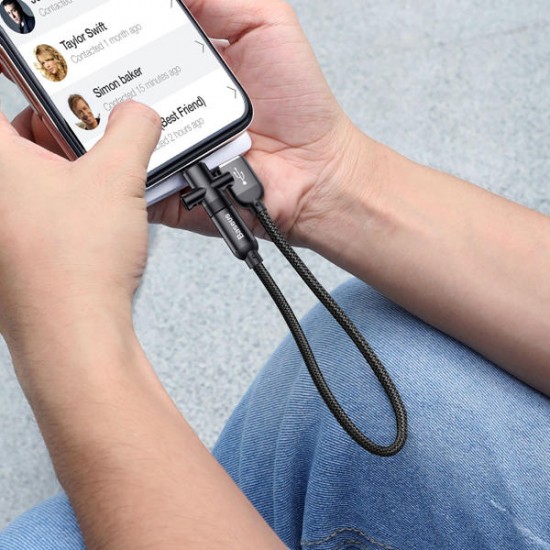 2.4A Type C High-density Braided Fast Charging Data Cable 23cm With Micro USB Adapter Buckle 2.4A Type C High-density Braided Fast Charging Data Cable 23cm With Micro USB Adapter Buckle