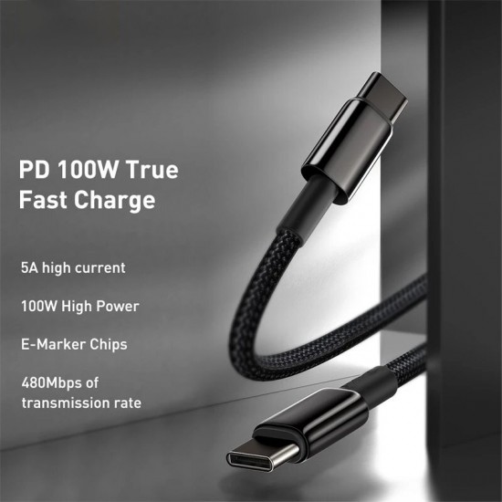 CW-YMS 100W USB-C to USB-C PD Cable PD3.0 Power Delivery QC4.0 Fast Charging Data Transmission Cord Line For Samsung Galaxy Note 20 For iPad Pro 2020 MacBook Air 2020 Mi 10 Huawei P40
