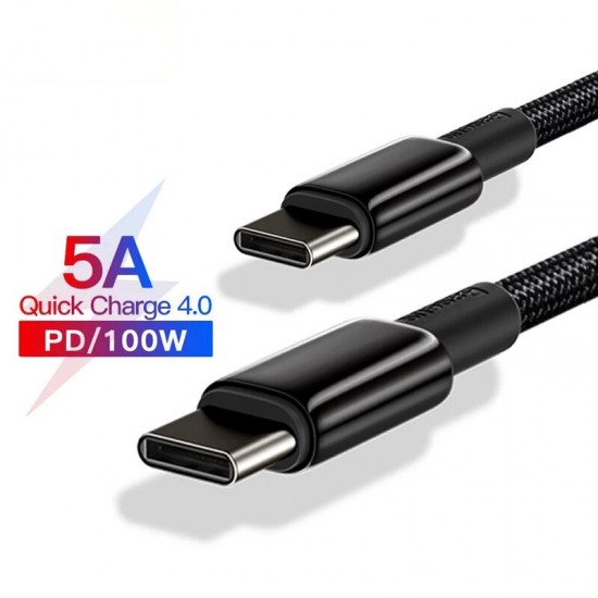 CW-YMS 100W USB-C to USB-C PD Cable PD3.0 Power Delivery QC4.0 Fast Charging Data Transmission Cord Line For Samsung Galaxy Note 20 For iPad Pro 2020 MacBook Air 2020 Mi 10 Huawei P40