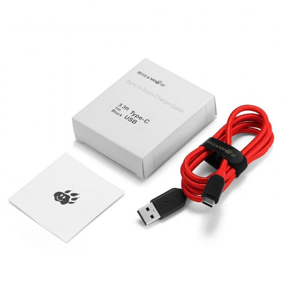 BW-TC5 3A USB Type-C Braided Charging Data Cable 3.33ft/1m BW-TC5 3A USB Type-C Braided Charging Data Cable 3.33ft/1m