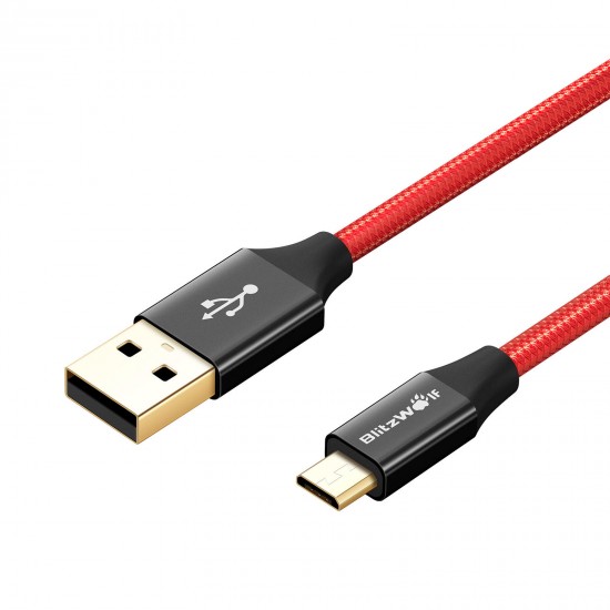 BW-MC8 2.4A Braided Durable Micro USB Charging Data Cable 6ft/1.8m