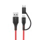 BW-MT3 3A 2 in 1 Data Cable Type C Micro USB Fast Charging Adapter 3ft 6ft For Mi10 Oneplus 7 HUAWEI P40 Pocophone F1 S10 S10+ 5G+