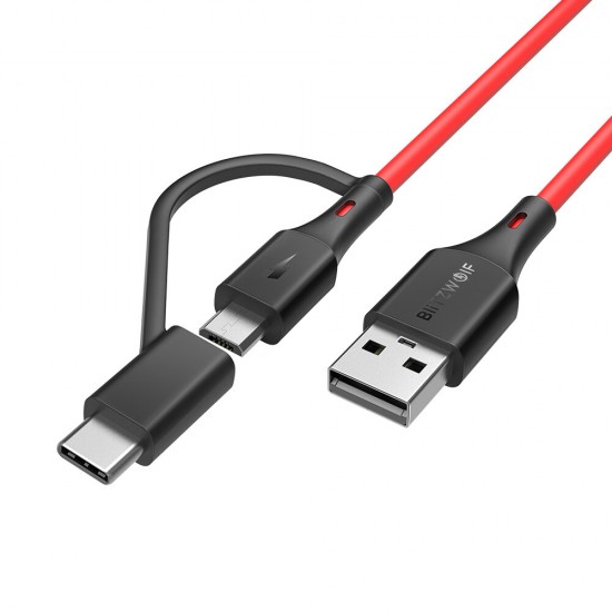BW-MT3 3A 2 in 1 Data Cable Type C Micro USB Fast Charging Adapter 3ft 6ft For Mi10 Oneplus 7 HUAWEI P40 Pocophone F1 S10 S10+ 5G+ BW-MT3 3A 2 in 1 Data Cable Type C Micro USB Fast Charging Adapter 3ft 6ft For Mi10 Oneplus 7 HUAWEI P40 Pocophone F1 S10 S10+ 5G+