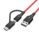 BW-MT3 3A 2 in 1 Data Cable Type C Micro USB Fast Charging Adapter 3ft 6ft For Mi10 Oneplus 7 HUAWEI P40 Pocophone F1 S10 S10+ 5G+ BW-MT3 3A 2 in 1 Data Cable Type C Micro USB Fast Charging Adapter 3ft 6ft For Mi10 Oneplus 7 HUAWEI P40 Pocophone F1 S10 S10+ 5G+