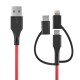 BW-MT4 3 in 1 Type-C Lightning Micro USB Data Cable With MFI Certified 3ft/0.91m for Samsung for iPhone