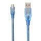 Blue Male USB 2.0A To Mini Male USB B Power Data Cable for Nano V3.0 ATMEGA328P Module Board