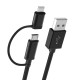 2 in 1 2.4A Micro USB Lightning for Nylon Data Cable for iPhone 7 Plus Note 4