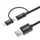 2 in 1 2.4A Micro USB Lightning for Nylon Data Cable for iPhone 7 Plus Note 4