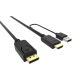 2m HDMI to DP Male Adapter Cable Connector USB Power Supply 4K 2K HD Cable for Notebook TV F0403