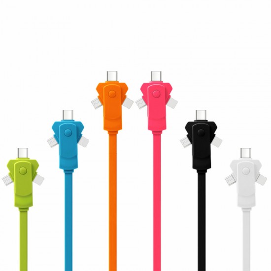 Charging Cable 3 in 1 USB Type C Micro Cable Rotating Head 360 Degree Rotating Fast Charging Data Cable For Mobile Phone Charging Cable 3 in 1 USB Type C Micro Cable Rotating Head 360 Degree Rotating Fast Charging Data Cable For Mobile Phone