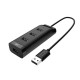 DM CHB006 4 ports USB2.0 Hub 480Mbps Extender Extension Connector USB Hub with 120cm Cable for Mobile Phones Tablets