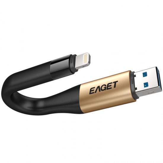 i90 2-In-1 USB 3.0 Lightning 64G 128G USB Flash Drive Charging Cable for iPhone