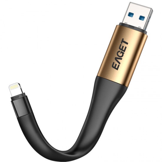 i90 2-In-1 USB 3.0 Lightning 64G 128G USB Flash Drive Charging Cable for iPhone