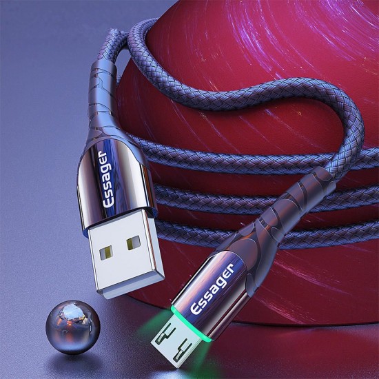 LED Micro USB 2.4A Fast Charging Data Cable for for Samsung