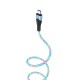 BU19 2.4A Type C Micro USB RGB LED Light Fast Charging Data Cable For Huawei P30 Pro Mate 30 Mi10 K30 S20 5G