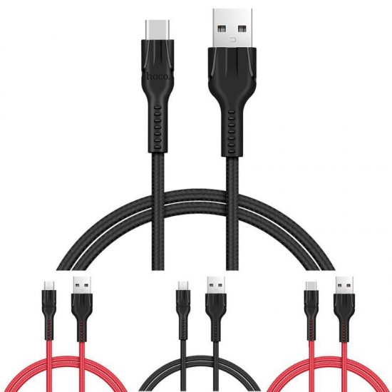 U31 1m/3.28ft Nylon Braided Type-C USB Fast Charging Data Sync Charger Cable for Mobile Phone