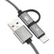 2 in 1 Type C Micro USB Fast Charging Cable With QC3.0/2.0 For Oneplus5 Xiaomi 6 A1 Redmi Note 4