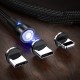 Type C Micro USB 2.1A 360 Degrees LED Indicator Fast Charging Magnetic Data Cable For Huawei P30 Pro Mate 30 Xiaomi Mi10 Redmi K30 S20 5G