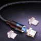 3A Type C Micro USB Magnetic LED Indicator Fast Charging Data Cable For Huawei P30 Pro Mate 30 Xiaomi Mi9 9Pro S10+ Note10