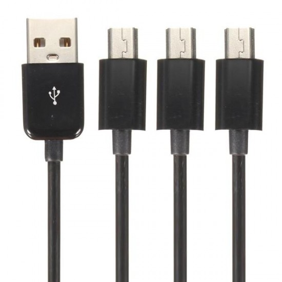 Micro Cable USB 2.0 Data Sync Charger Cable for Android 1 Male to 3 Mini Male