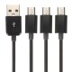 Micro Cable USB 2.0 Data Sync Charger Cable for Android 1 Male to 3 Mini Male