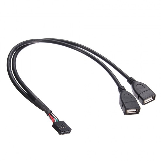 MotherBoard 9Pin Female Header to Dual USB 2.0 Female Adapter Cable Main board Turns USB2.0 Two Extension Line MotherBoard 9Pin Female Header to Dual USB 2.0 Female Adapter Cable Main board Turns USB2.0 Two Extension Line