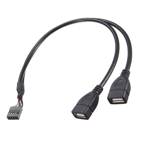 MotherBoard 9Pin Female Header to Dual USB 2.0 Female Adapter Cable Main board Turns USB2.0 Two Extension Line MotherBoard 9Pin Female Header to Dual USB 2.0 Female Adapter Cable Main board Turns USB2.0 Two Extension Line