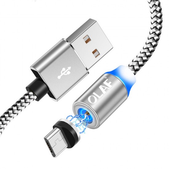 3A Micro USB Type-C Magnetic Nylon Braided Fast Charging Data Cable For Mi8 Mi9 HUAWEI P30 Pocophone F1 S9 S10 Note S10+