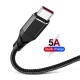 5A Data Cable USB Type-C Fast Charging For Huawei P30 P40 Pro Mi10 OnePlus 8Pro
