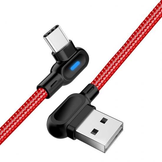 USB Type C 90 degree Elbow Fast Charging Data Cable For HUAWEI Smartphone Tablet 1M