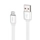 7298 Lightning to USB flat cable for Android devices Aluminum Alloy Shell silver