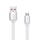 7298 Lightning to USB flat cable for Android devices Aluminum Alloy Shell silver