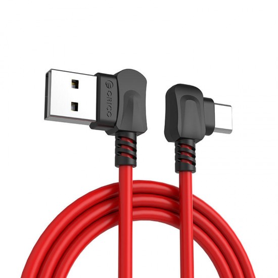 2M Right-angled USB-A to Type-C USB-C 2.4A Charging Cable Data Cable