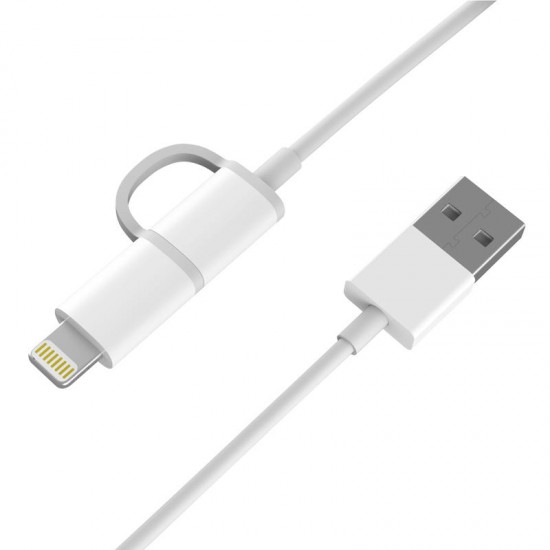 1M 2 in 1 Micro USB Lightning for Data Cable for iPhone Huawei for Samsung