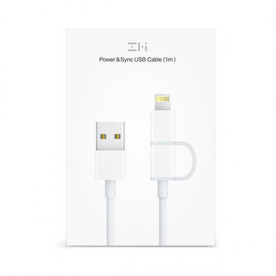1M 2 in 1 Micro USB Lightning for Data Cable for iPhone Huawei for Samsung