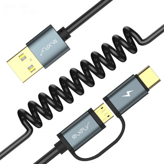 2.8A 2 in 1 Type C Micro USB With QC3.0 2.0 Fast Charging Data Cable For Oneplus 5t 6