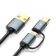 2.8A 2 in 1 Type C Micro USB With QC3.0 2.0 Fast Charging Data Cable For Oneplus 5t 6