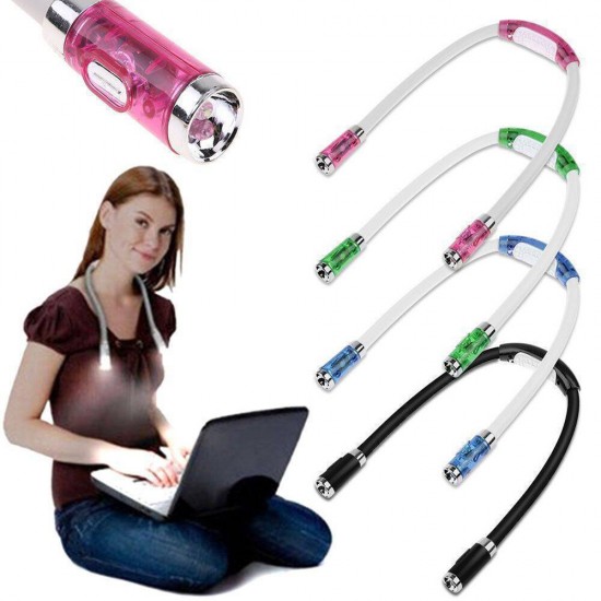 Rechargeable LED Book Light Neck Reading Lamp Hands Free 4 LED Beads 4 Adjustable Brightness USB Cable Included for Reading in Bed Or Reading in Car Rechargeable LED Book Light Neck Reading Lamp Hands Free 4 LED Beads 4 Adjustable Brightness USB Cable Included for Reading in Bed Or Reading in Car
