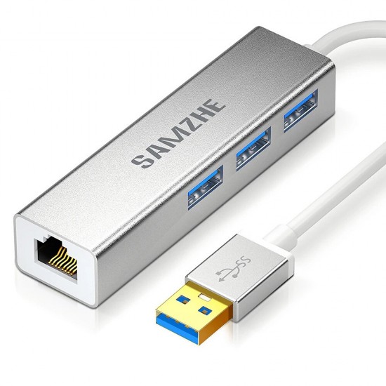3 Port USB3.0 Hub Splitter RJ45 Gigabit Ethernet Adapter Wired Network Card Converter for Laptop Desktop PC UWH06