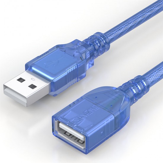 USB 2.0 Extension Cable USB Male to Female Data Cable Transparent Blue High Speed USB Extension Cord BL-903 USB 2.0 Extension Cable USB Male to Female Data Cable Transparent Blue High Speed USB Extension Cord BL-903