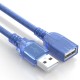 USB 2.0 Extension Cable USB Male to Female Data Cable Transparent Blue High Speed USB Extension Cord BL-903