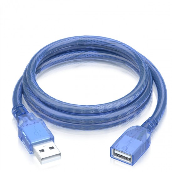 USB 2.0 Extension Cable USB Male to Female Data Cable Transparent Blue High Speed USB Extension Cord BL-903