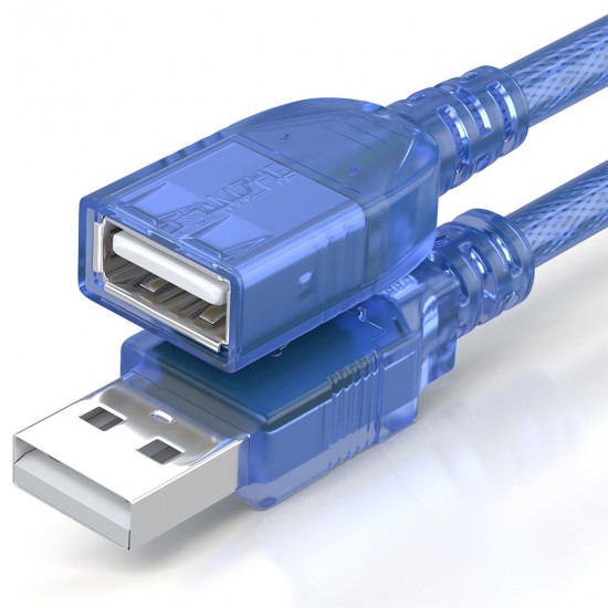 USB 2.0 Extension Cable USB Male to Female Data Cable Transparent Blue High Speed USB Extension Cord BL-903 USB 2.0 Extension Cable USB Male to Female Data Cable Transparent Blue High Speed USB Extension Cord BL-903