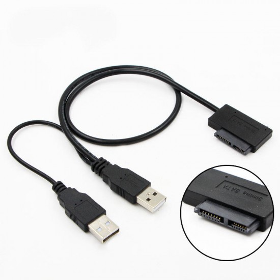 SATA Cable USB2.0 to 6+7 13Pin With External USB2.0 HDD Converter Power Supply For Laptop CD-ROM DVD-ROM ODD Data Cable Converter