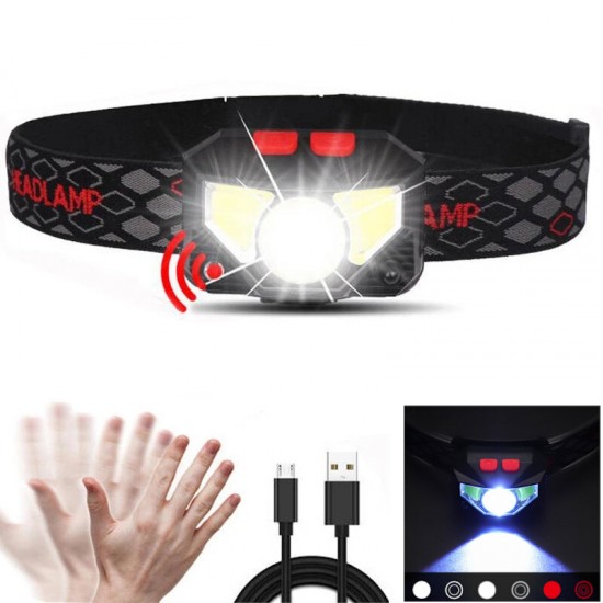 GY05 XPG+2 COB Infrared Sensor LED Headlamp Set With Battery USB Cable, USB Rechargeable Headlight Searchlight for Cycling Worker GY05 XPG+2 COB Infrared Sensor LED Headlamp Set With Battery USB Cable, USB Rechargeable Headlight Searchlight for Cycling Worker