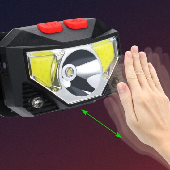 GY05 XPG+2 COB Infrared Sensor LED Headlamp Set With Battery USB Cable, USB Rechargeable Headlight Searchlight for Cycling Worker GY05 XPG+2 COB Infrared Sensor LED Headlamp Set With Battery USB Cable, USB Rechargeable Headlight Searchlight for Cycling Worker