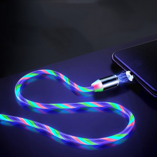 Magnetic Data Cable Micro USB Type C Flow Luminous Lighting Data Wire For Huawei P30 P40 Pro MI10 Note 9S Magnetic Data Cable Micro USB Type C Flow Luminous Lighting Data Wire For Huawei P30 P40 Pro MI10 Note 9S
