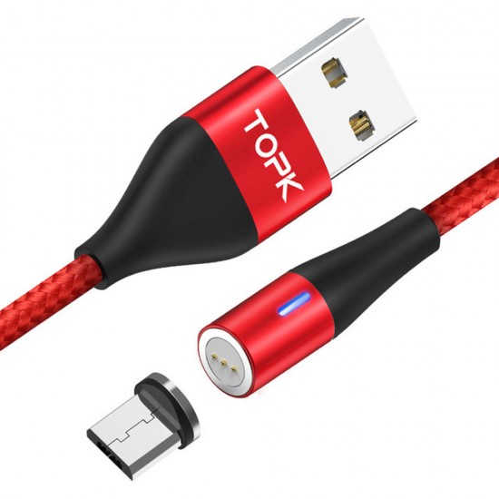 3A Type C Micro USB LED Indicator Fast Charging Magnetic Data Cable For Huawei P30 Pro Mate 30 Mi9 7A 6Pro Y4800